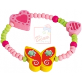 BINO DŘEVO Náramek motýl žlutý