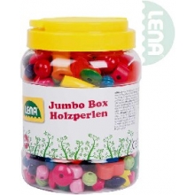 LENA DŘEVO Korálky set 438ks s provázky v doze 