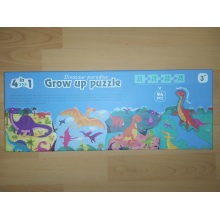 Dřevěné puzzle 4v1 celkem 96 dílů - dinosauři