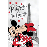 JERRY FABRICS Fleece deka Mickey a Minnie Paříž Eiffelova věž  Polyester, 100/150 cm