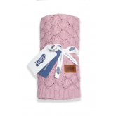 DETEXPOL Pletená bavlněná deka do kočárku pudrově růžová  Bavlna, 80/100 cm