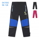 KUGO DK7092 Zateplené šusťákové kalhoty s fleesem 98-128