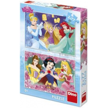 DINO Puzzle 2x77 dílků Disney Princezny skládačka